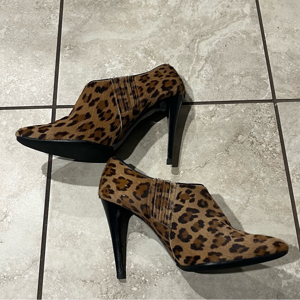 Ralph Lauren Purple Label Shoes Womens 10B Animal Print High Heel Bootie Italy